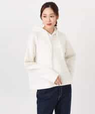 FKFDD62150 MK MICHEL KLEIN(MK ミッシェルクラン) クロップド丈ニットフーディー/洗える グレー