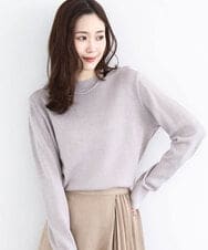 FKFDD63130 MK MICHEL KLEIN(MK ミッシェルクラン) キラキラ ラメニットプルオーバー/洗える サーモンオレンジ