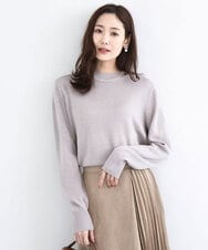 FKFDD63130 MK MICHEL KLEIN(MK ミッシェルクラン) キラキラ ラメニットプルオーバー/洗える モカベージュ