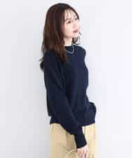 FKFDD63130 MK MICHEL KLEIN(MK ミッシェルクラン) キラキラ ラメニットプルオーバー/洗える サーモンオレンジ