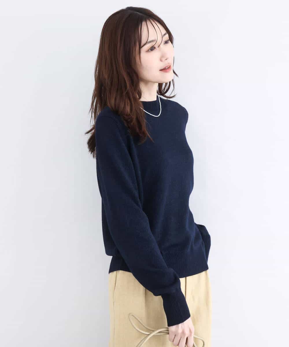 FKFDD63130 MK MICHEL KLEIN(MK ミッシェルクラン) キラキラ ラメニットプルオーバー/洗える サーモンオレンジ