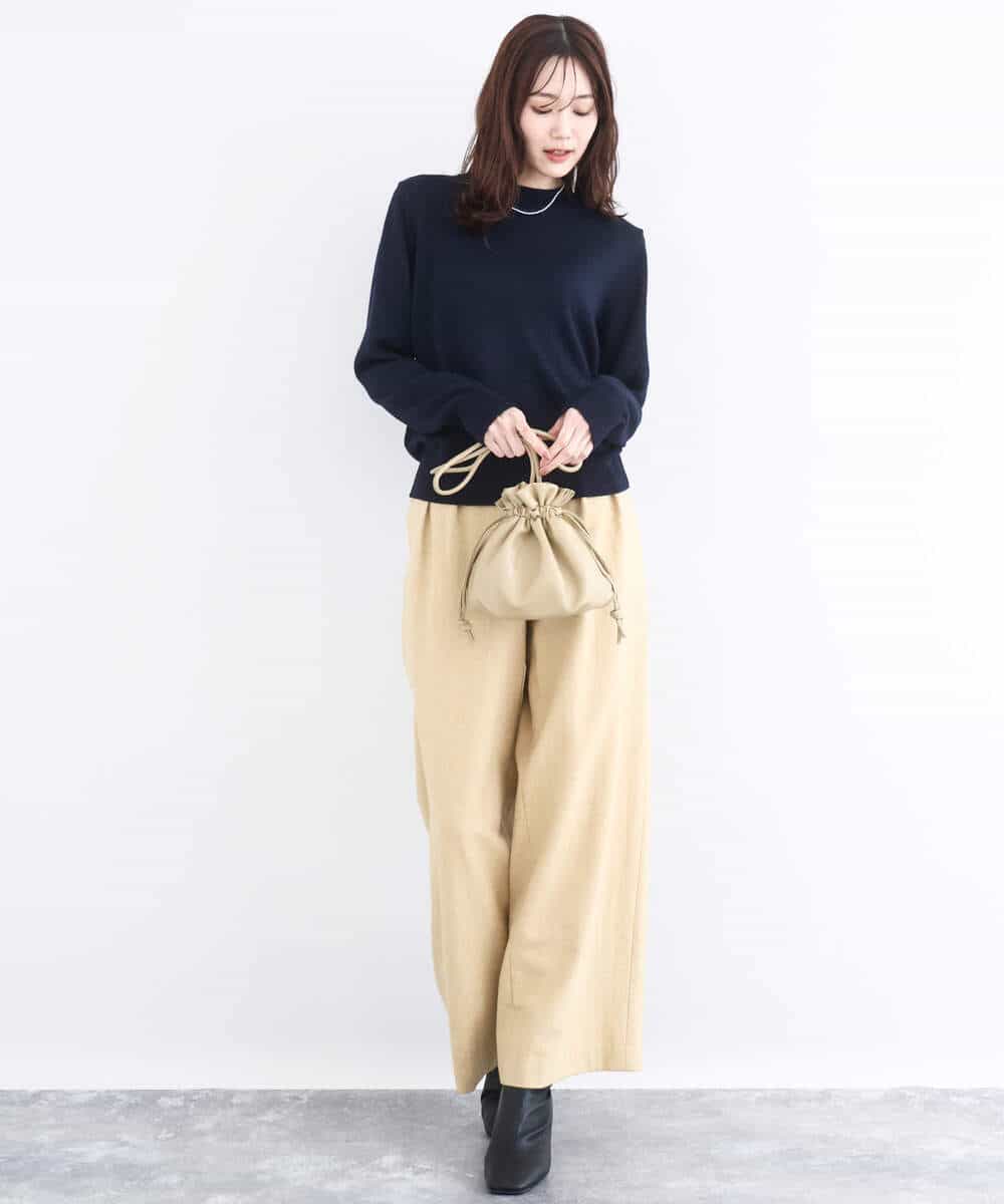 FKFDD63130 MK MICHEL KLEIN(MK ミッシェルクラン) キラキラ ラメニットプルオーバー/洗える サーモンオレンジ