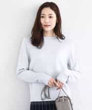 FKFDD63130 MK MICHEL KLEIN(MK ミッシェルクラン) キラキラ ラメニットプルオーバー/洗える サーモンオレンジ