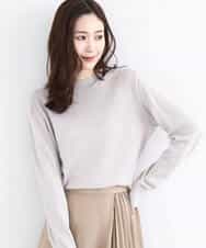 FKFDD63130 MK MICHEL KLEIN(MK ミッシェルクラン) キラキラ ラメニットプルオーバー/洗える サーモンオレンジ