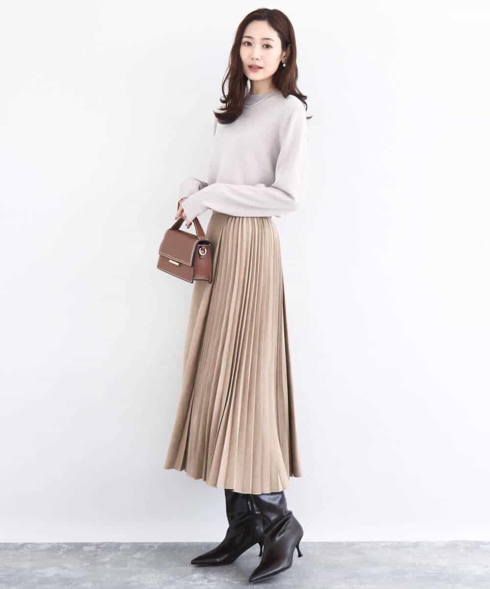 FKFDD63130 MK MICHEL KLEIN(MK ミッシェルクラン) キラキラ ラメニットプルオーバー/洗える サーモンオレンジ