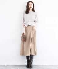 FKFDD63130 MK MICHEL KLEIN(MK ミッシェルクラン) キラキラ ラメニットプルオーバー/洗える サーモンオレンジ