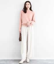 FKFDD63130 MK MICHEL KLEIN(MK ミッシェルクラン) キラキラ ラメニットプルオーバー/洗える サーモンオレンジ