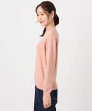 FKFDD63130 MK MICHEL KLEIN(MK ミッシェルクラン) キラキラ ラメニットプルオーバー/洗える サーモンオレンジ