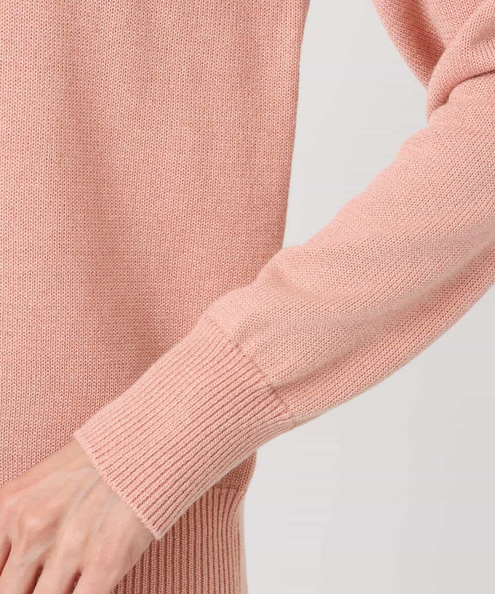 FKFDD63130 MK MICHEL KLEIN(MK ミッシェルクラン) キラキラ ラメニットプルオーバー/洗える サーモンオレンジ