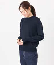 FKFDD63130 MK MICHEL KLEIN(MK ミッシェルクラン) キラキラ ラメニットプルオーバー/洗える サーモンオレンジ