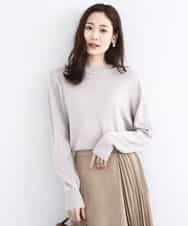 FKFDD63130 MK MICHEL KLEIN(MK ミッシェルクラン) キラキラ ラメニットプルオーバー/洗える モカベージュ