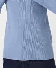 FKFDD64130 MK MICHEL KLEIN(MK ミッシェルクラン) 千鳥格子柄シフォンレイヤード風ハイゲージニット/洗える ブルー