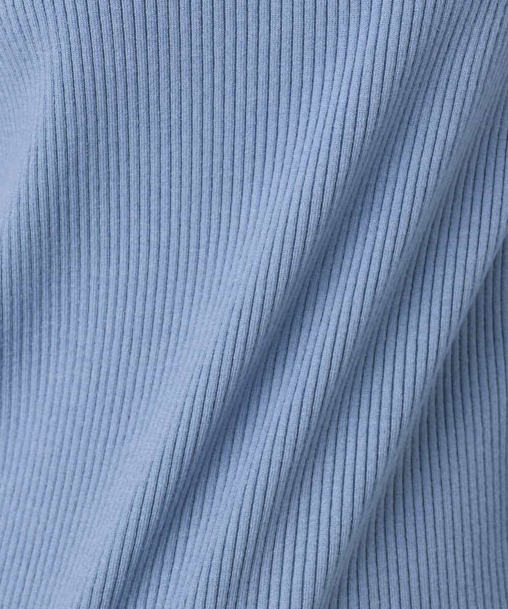 FKFDD64130 MK MICHEL KLEIN(MK ミッシェルクラン) 千鳥格子柄シフォンレイヤード風ハイゲージニット/洗える ブルー