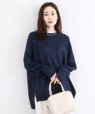 FKFDD65150 MK MICHEL KLEIN(MK ミッシェルクラン) ミニスパンコールキラキラニット/洗える ライトブルー