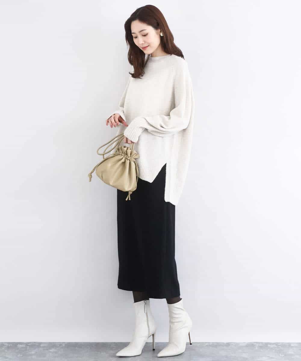 FKFDD65150 MK MICHEL KLEIN(MK ミッシェルクラン) ミニスパンコールキラキラニット/洗える ライトブルー