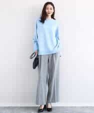 FKFDD65150 MK MICHEL KLEIN(MK ミッシェルクラン) ミニスパンコールキラキラニット/洗える ライトブルー