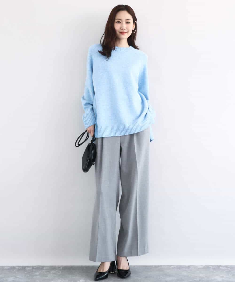 FKFDD65150 MK MICHEL KLEIN(MK ミッシェルクラン) ミニスパンコールキラキラニット/洗える ライトブルー