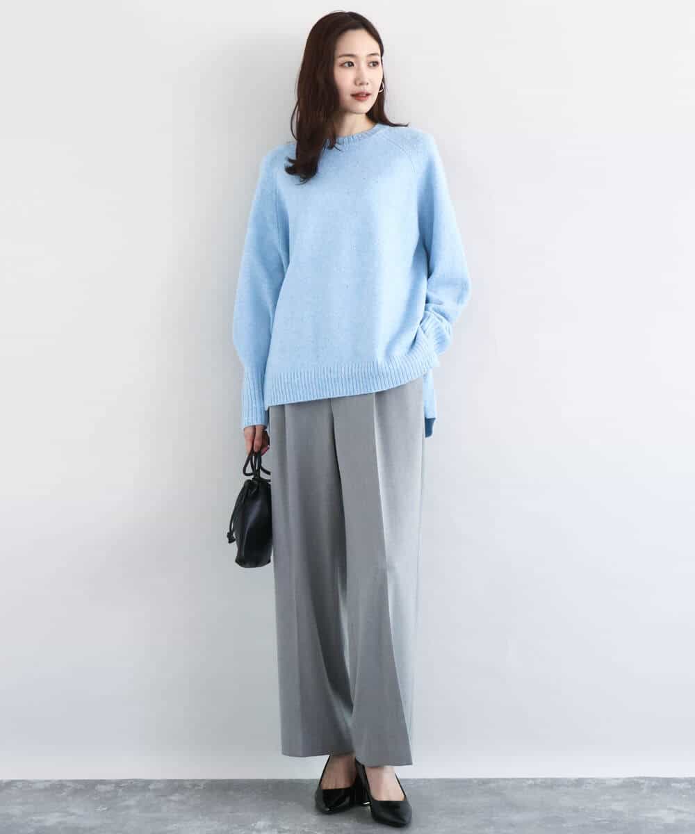 FKFDD65150 MK MICHEL KLEIN(MK ミッシェルクラン) ミニスパンコールキラキラニット/洗える ライトブルー