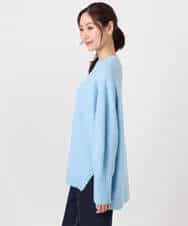 FKFDD65150 MK MICHEL KLEIN(MK ミッシェルクラン) ミニスパンコールキラキラニット/洗える ライトブルー