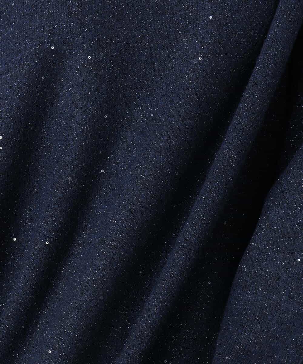 FKFDD65150 MK MICHEL KLEIN(MK ミッシェルクラン) ミニスパンコールキラキラニット/洗える ライトブルー