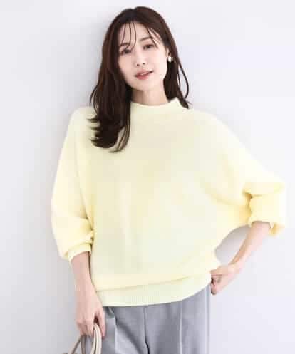 FKFDD66140 MK MICHEL KLEIN シャドーボーダー調ドルマンニット/洗える