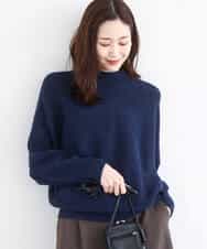 FKFDD66140 MK MICHEL KLEIN(MK ミッシェルクラン) シャドーボーダー調ドルマンニット/洗える ライトブルー