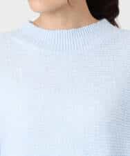 FKFDD66140 MK MICHEL KLEIN(MK ミッシェルクラン) シャドーボーダー調ドルマンニット/洗える ライトブルー