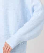 FKFDD66140 MK MICHEL KLEIN(MK ミッシェルクラン) シャドーボーダー調ドルマンニット/洗える ライトブルー