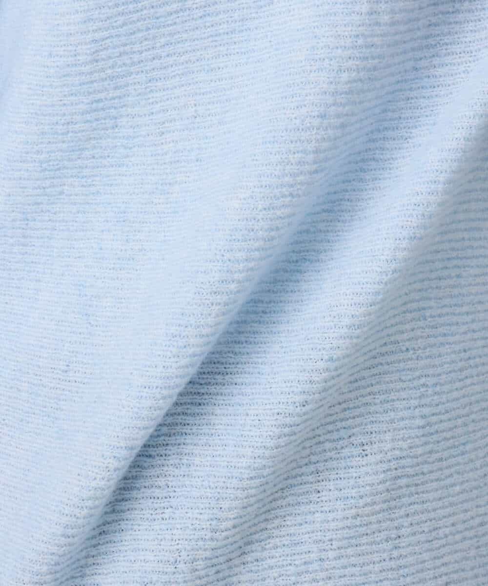 FKFDD66140 MK MICHEL KLEIN(MK ミッシェルクラン) シャドーボーダー調ドルマンニット/洗える ライトブルー