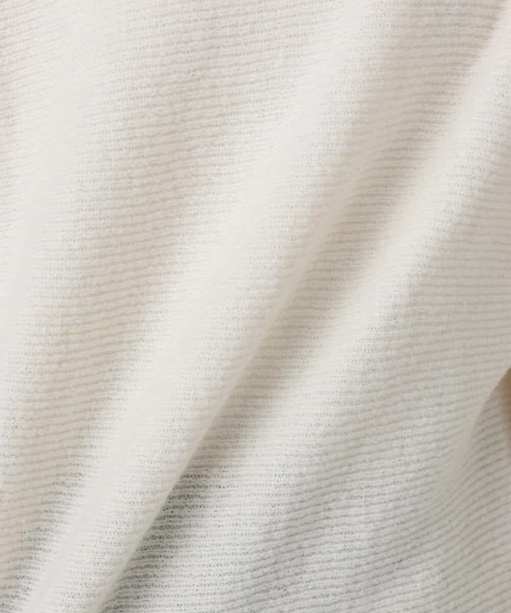 FKFDD66140 MK MICHEL KLEIN(MK ミッシェルクラン) シャドーボーダー調ドルマンニット/洗える ライトブルー