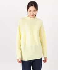 FKFDD66140 MK MICHEL KLEIN(MK ミッシェルクラン) シャドーボーダー調ドルマンニット/洗える ライトブルー