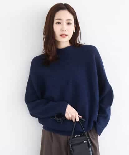 FKFDD66140 MK MICHEL KLEIN シャドーボーダー調ドルマンニット/洗える