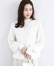 FKFDD66140 MK MICHEL KLEIN(MK ミッシェルクラン) シャドーボーダー調ドルマンニット/洗える アイボリー