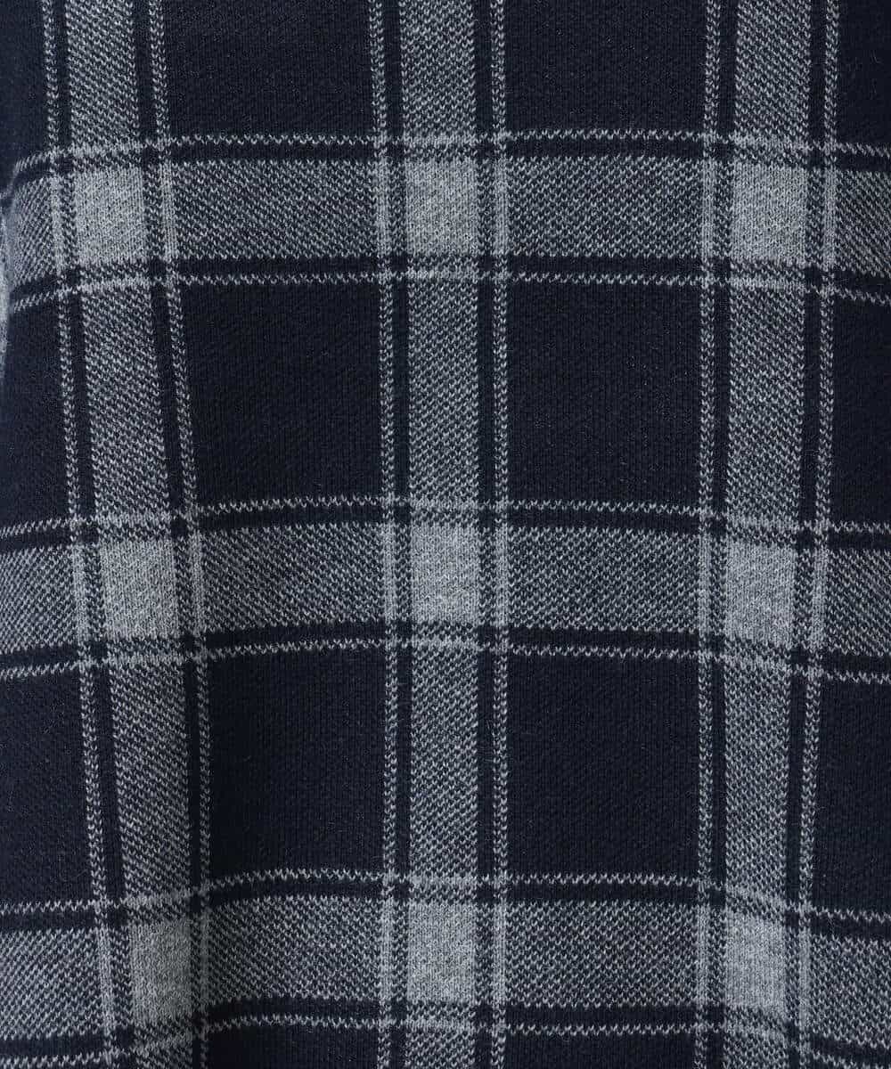 FKFDD67150 MK MICHEL KLEIN(MK ミッシェルクラン) チェック柄ニットプルオーバー/洗える ネイビー