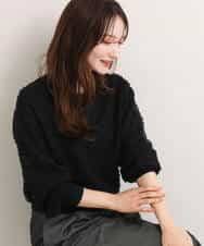 FKFDG61160 MK MICHEL KLEIN(MK ミッシェルクラン) [洗える]レースチュールデザインコットンニット ブラック
