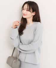 FKFDG65160 MK MICHEL KLEIN(MK ミッシェルクラン) [洗える]スムース編みパフスリーブニット ネイビー