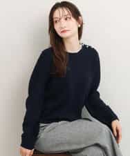 FKFDG65160 MK MICHEL KLEIN(MK ミッシェルクラン) [洗える]スムース編みパフスリーブニット ネイビー