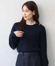 FKFDG65160 MK MICHEL KLEIN(MK ミッシェルクラン) [洗える]スムース編みパフスリーブニット ネイビー