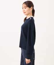 FKFDG65160 MK MICHEL KLEIN(MK ミッシェルクラン) [洗える]スムース編みパフスリーブニット ネイビー