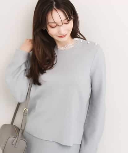 FKFDG65160 MK MICHEL KLEIN [洗える]スムース編みパフスリーブニット
