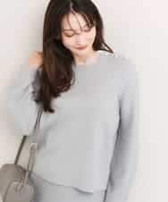 FKFDG65160 MK MICHEL KLEIN(MK ミッシェルクラン) [洗える]スムース編みパフスリーブニット ライトグレー
