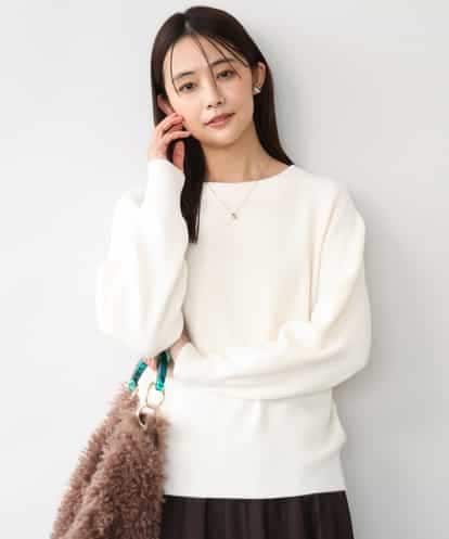 FKFDG67150 MK MICHEL KLEIN [洗える]片畦編みラグランスリーブニット