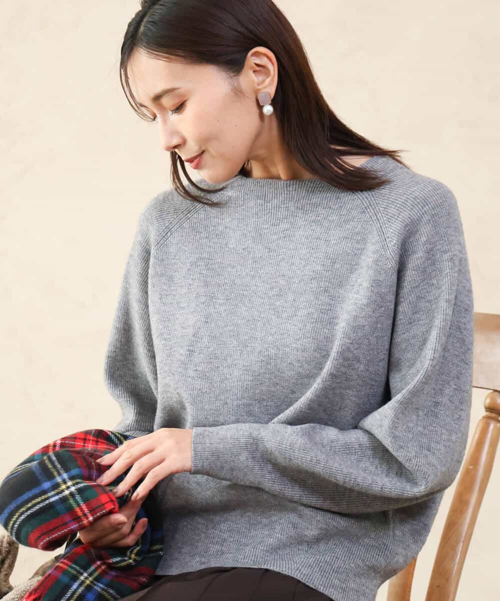FKFDG67150 MK MICHEL KLEIN(MK ミッシェルクラン) [洗える]片畦編みラグランスリーブニット アイボリー