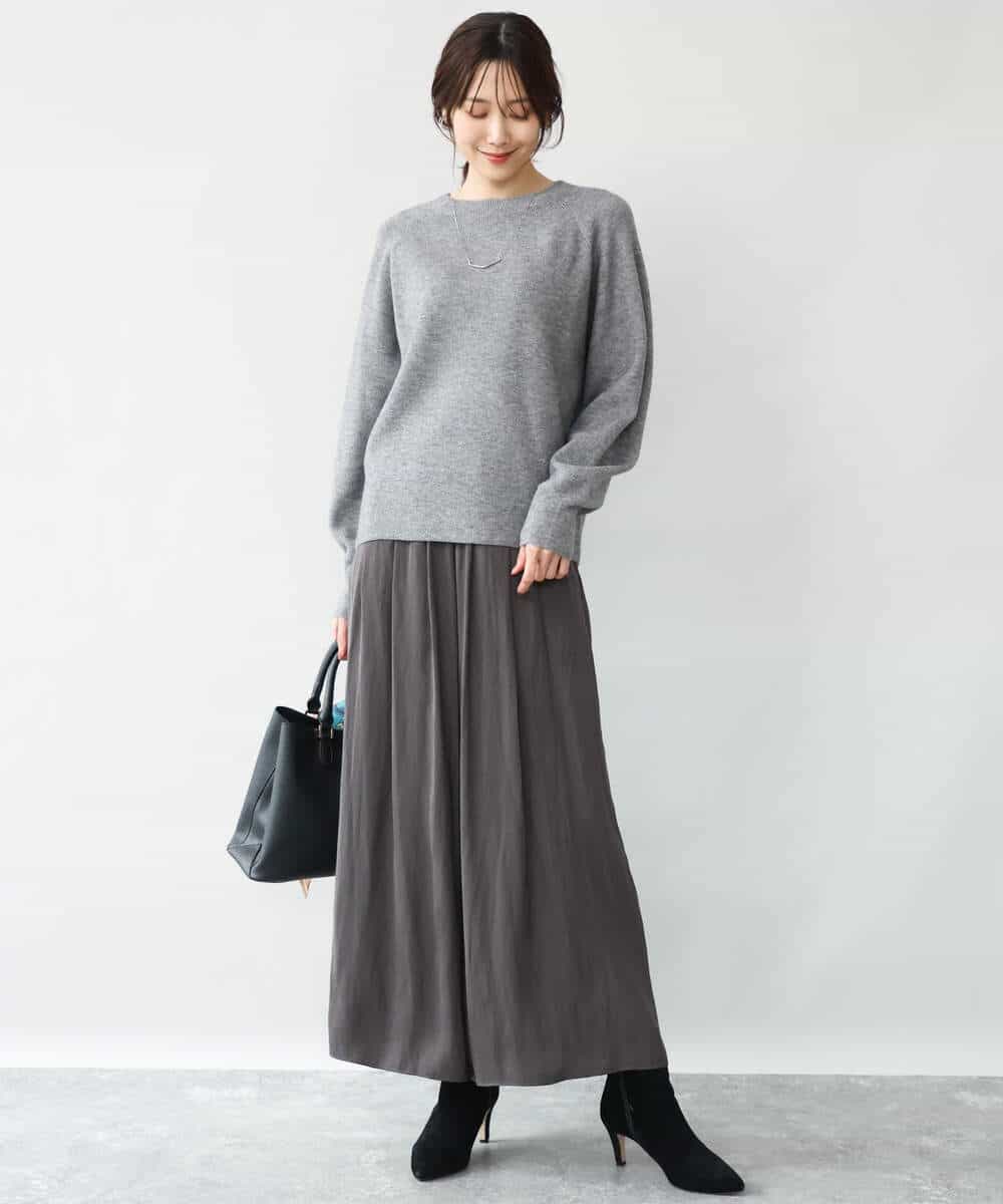 FKFDG67150 MK MICHEL KLEIN(MK ミッシェルクラン) [洗える]片畦編みラグランスリーブニット アイボリー