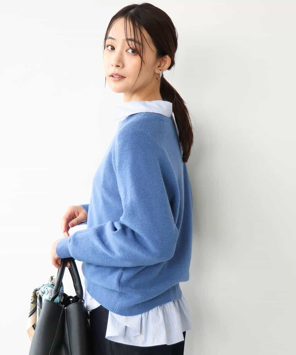 FKFDG67150 MK MICHEL KLEIN(MK ミッシェルクラン) [洗える]片畦編みラグランスリーブニット アイボリー