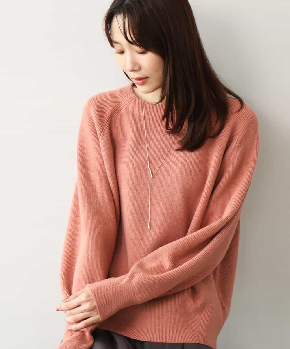 FKFDG67150 MK MICHEL KLEIN(MK ミッシェルクラン) [洗える]片畦編みラグランスリーブニット アイボリー