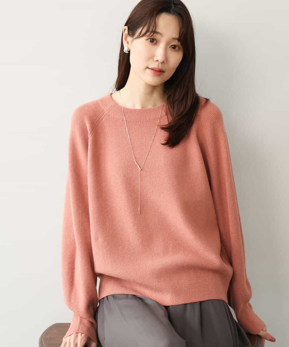 FKFDG67150 MK MICHEL KLEIN(MK ミッシェルクラン) [洗える]片畦編みラグランスリーブニット アイボリー