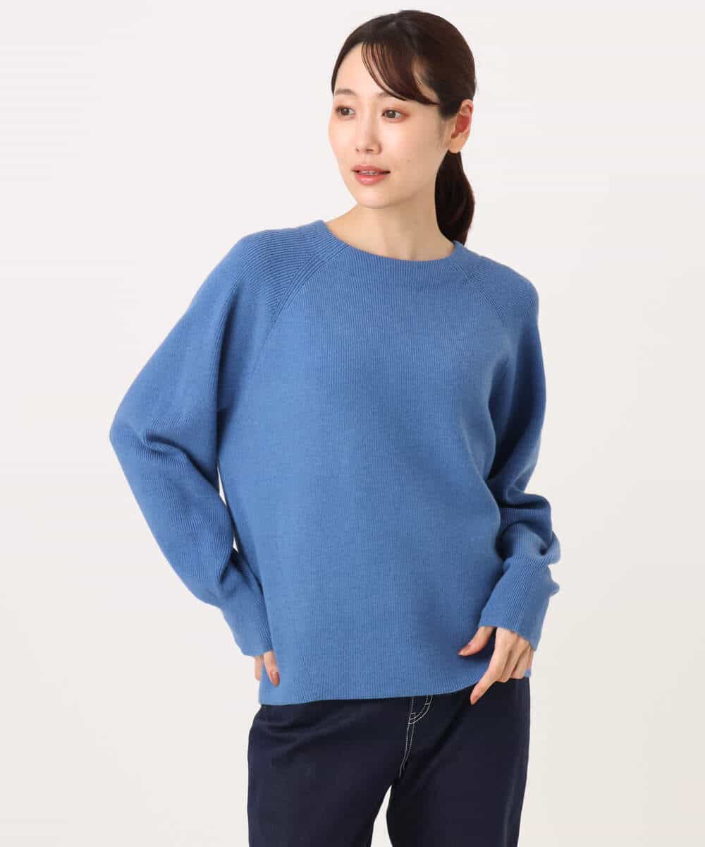 FKFDG67150 MK MICHEL KLEIN(MK ミッシェルクラン) [洗える]片畦編みラグランスリーブニット アイボリー