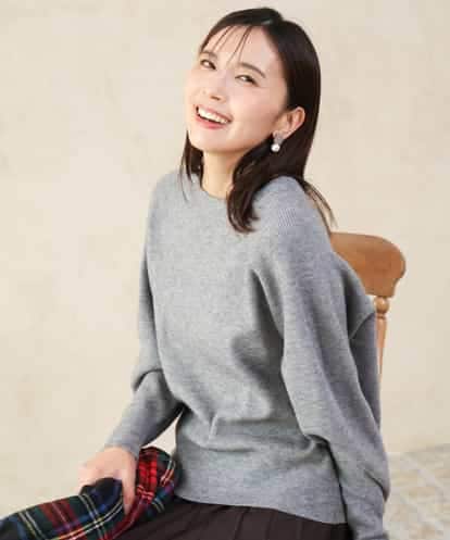 FKFDG67150 MK MICHEL KLEIN [洗える]片畦編みラグランスリーブニット
