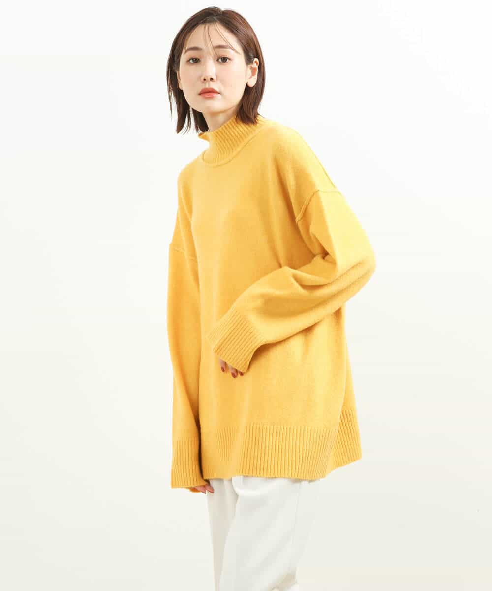 FKFDS08150 MK MICHEL KLEIN(MK ミッシェルクラン) ミドルゲージハイネックニット/洗える ミント